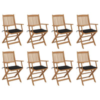 vidaXL Cadeiras de jardim dobráveis c/ almofadões 2 pcs acácia maciça