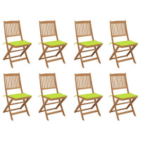 vidaXL Cadeiras de jardim dobráveis c/ almofadões 2 pcs acácia maciça