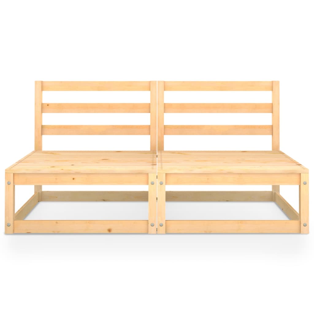 vidaXL Sofá de 2 lugares para jardim pinho maciço