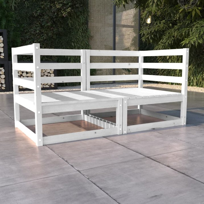 vidaXL Sofá de 2 lugares para jardim pinho maciço