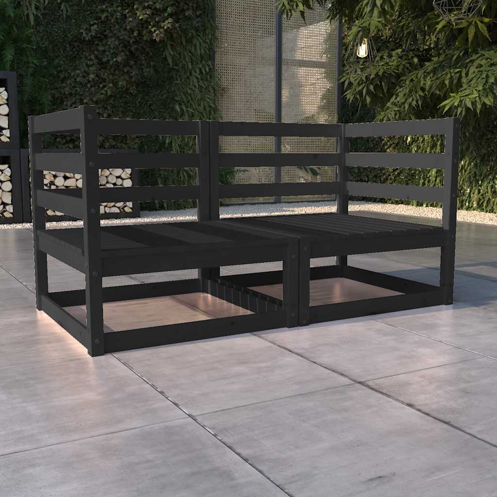 vidaXL Sofá de 2 lugares para jardim pinho maciço
