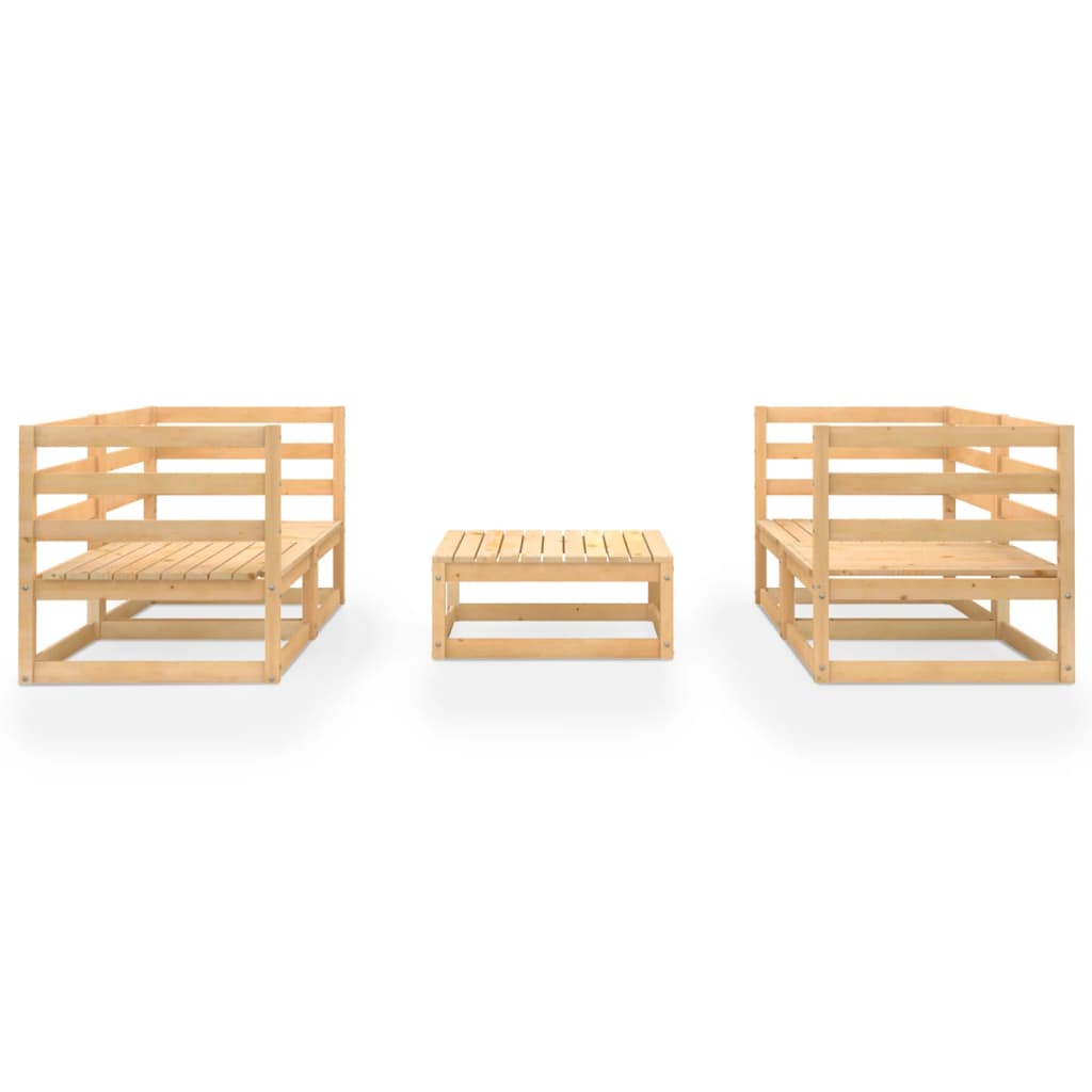 vidaXL 5 pcs conjunto lounge de jardim pinho maciço