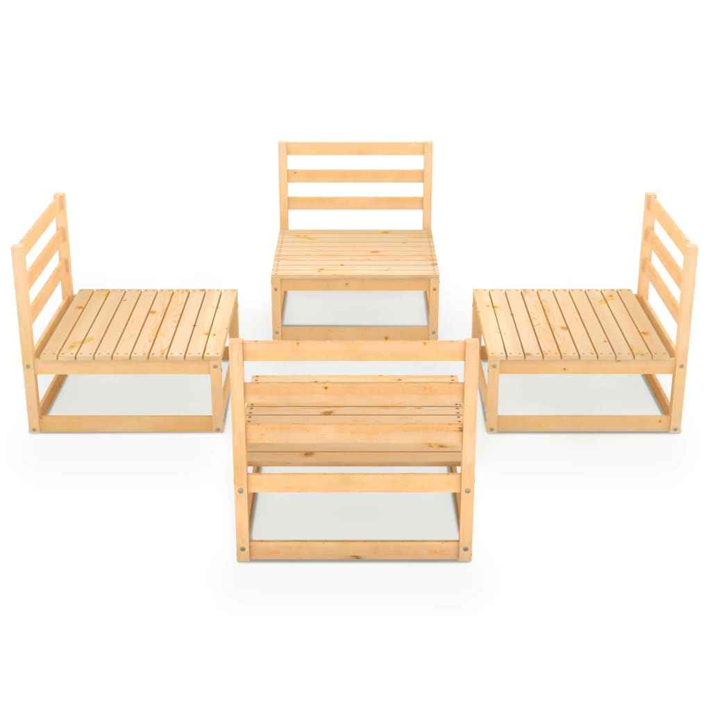 vidaXL 4 pcs conjunto lounge de jardim pinho maciço