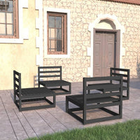 vidaXL 4 pcs conjunto lounge de jardim pinho maciço