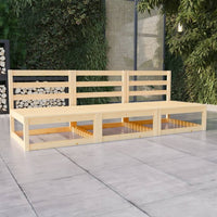 vidaXL Sofá de 3 lugares para jardim pinho maciço