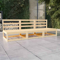 vidaXL Sofá de 3 lugares para jardim pinho maciço