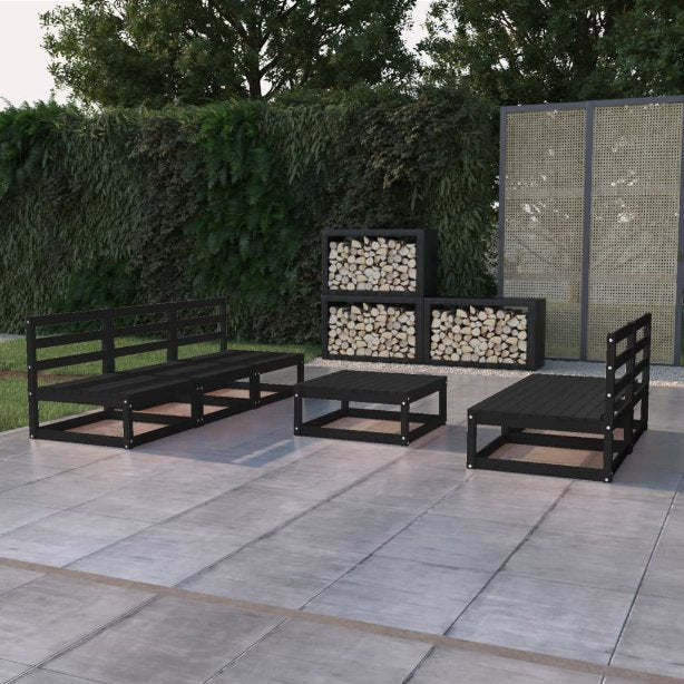 vidaXL 6 pcs conjunto lounge de jardim pinho maciço