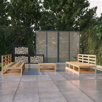 vidaXL 7 pcs conjunto lounge de jardim pinho maciço