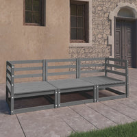 vidaXL Sofá de 3 lugares para jardim pinho maciço