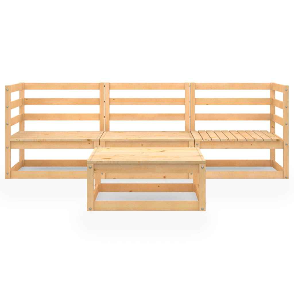 vidaXL 4 pcs conjunto lounge de jardim pinho maciço