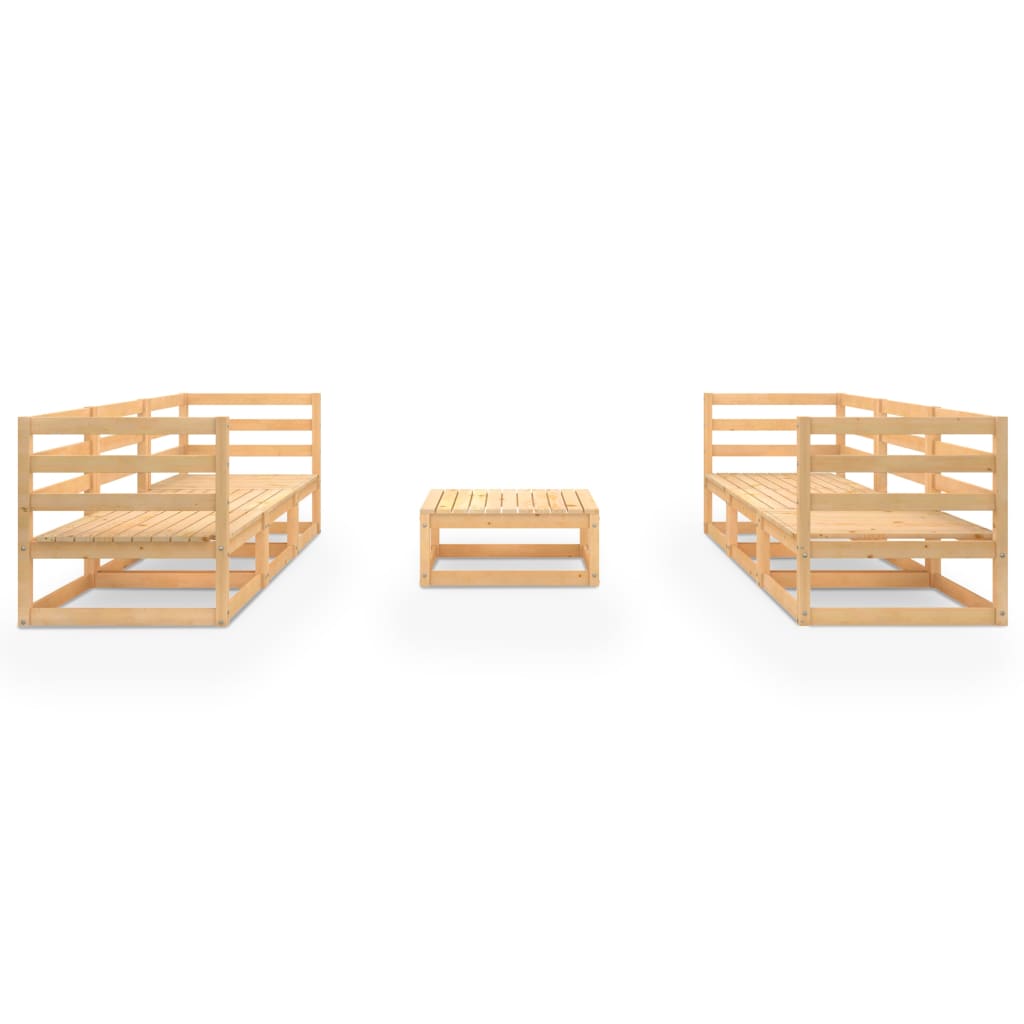 vidaXL 7 pcs conjunto lounge de jardim pinho maciço