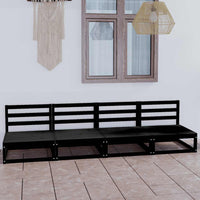 vidaXL Sofá de 4 lugares para jardim pinho maciço