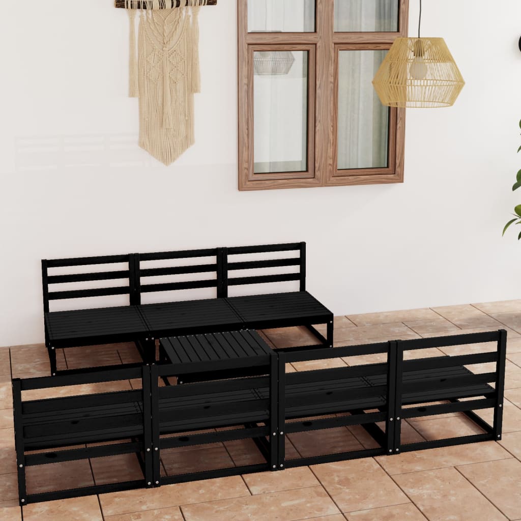 vidaXL 8 pcs conjunto lounge de jardim pinho maciço