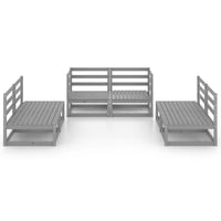 vidaXL 6 pcs conjunto lounge de jardim pinho maciço cinzento