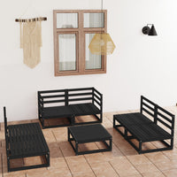 vidaXL 7 pcs conjunto lounge de jardim pinho maciço castanho mel