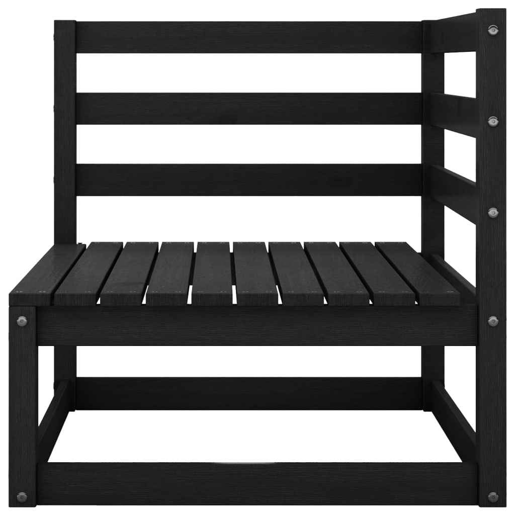 vidaXL 9 pcs conjunto lounge de jardim pinho maciço preto