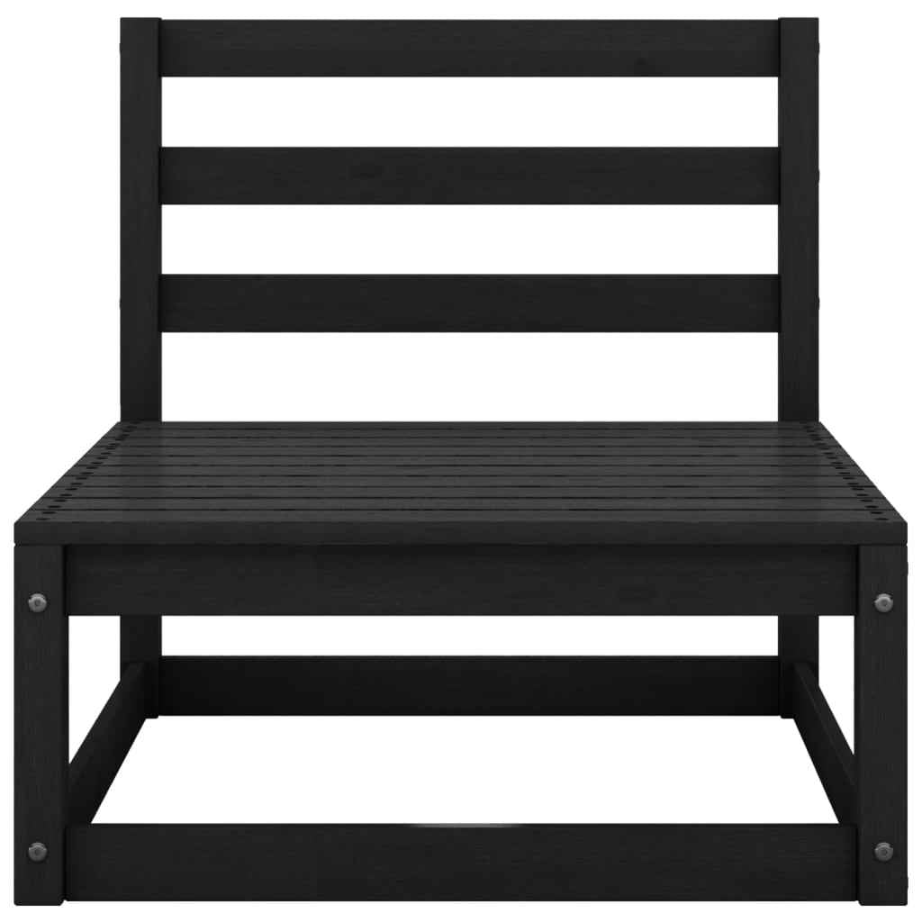 vidaXL 9 pcs conjunto lounge de jardim pinho maciço preto