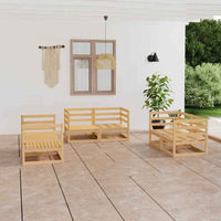 vidaXL 6 pcs conjunto lounge de jardim pinho maciço
