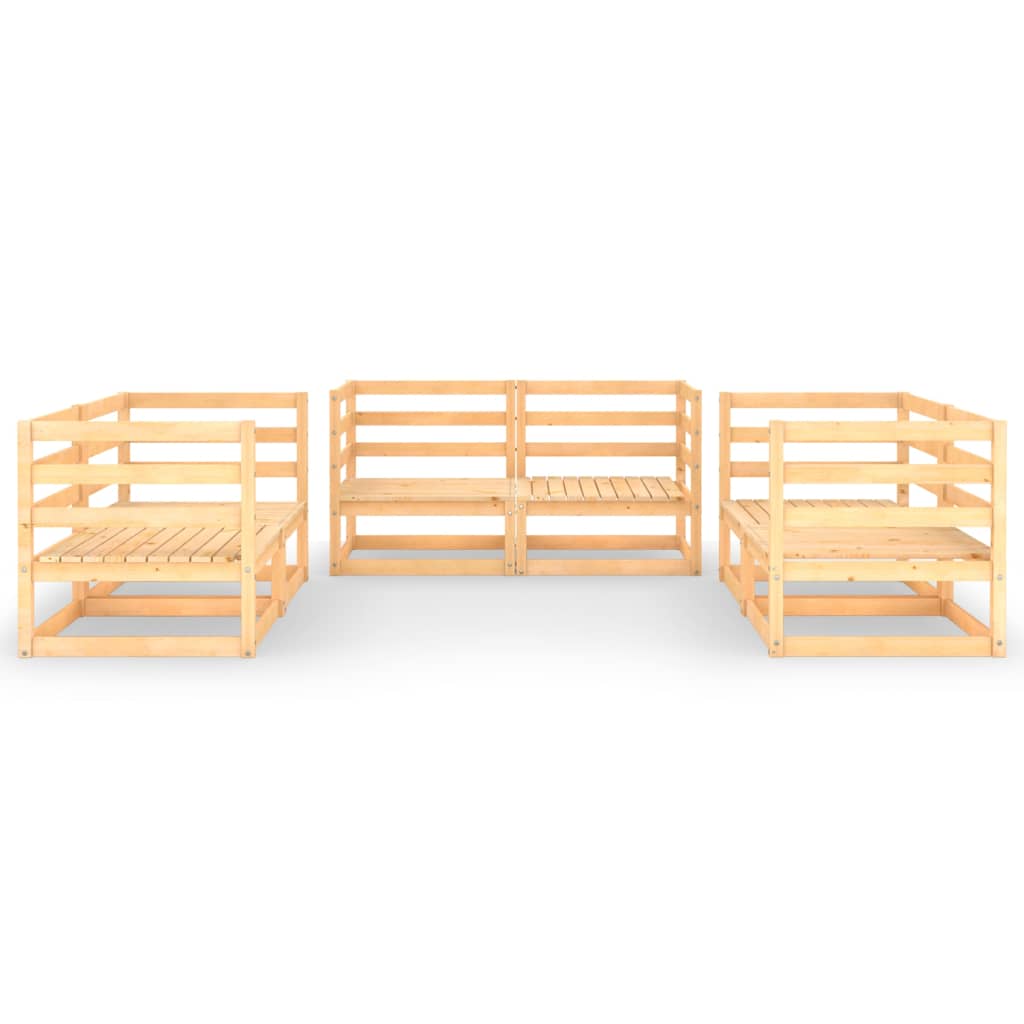 vidaXL 6 pcs conjunto lounge de jardim pinho maciço
