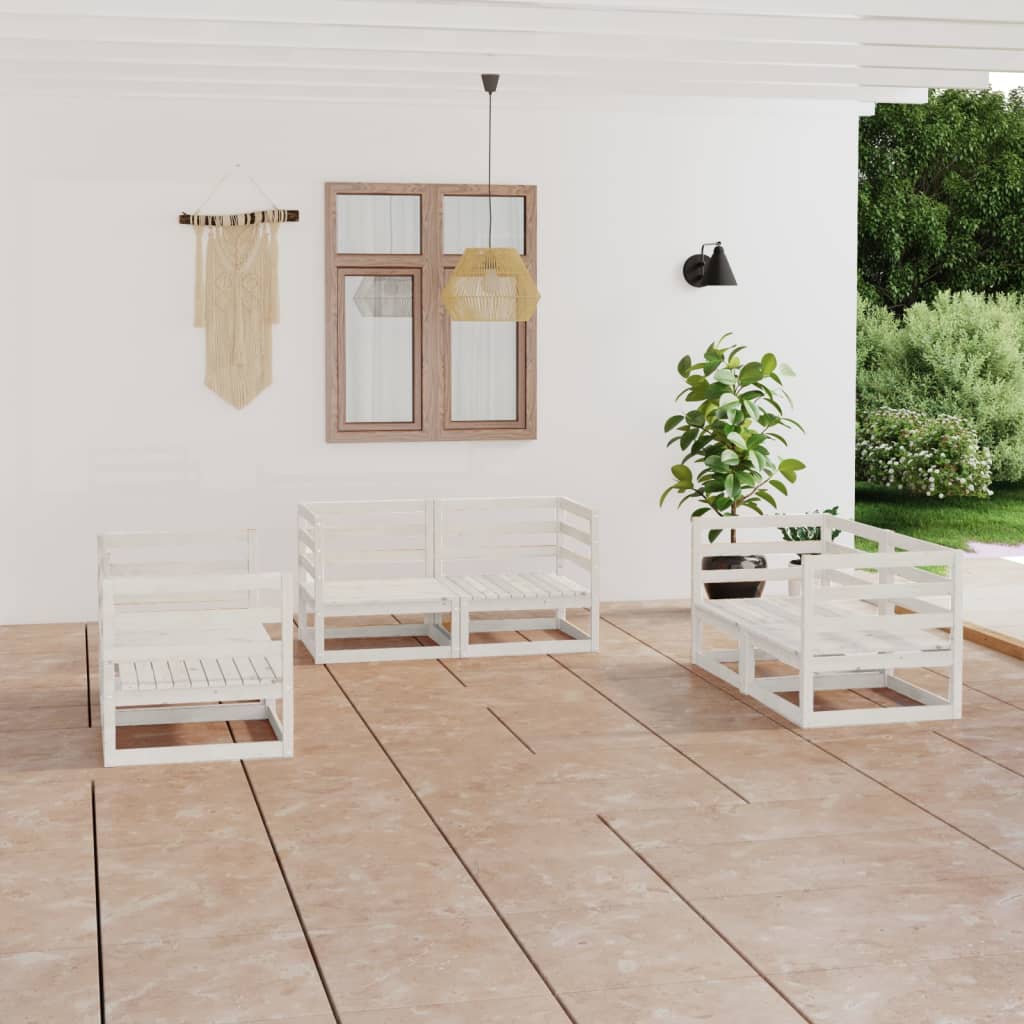 vidaXL 6 pcs conjunto lounge de jardim pinho maciço