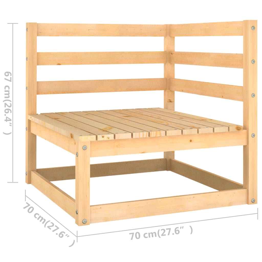 vidaXL 8 pcs conjunto lounge de jardim pinho maciço