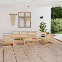 vidaXL 8 pcs conjunto lounge de jardim pinho maciço