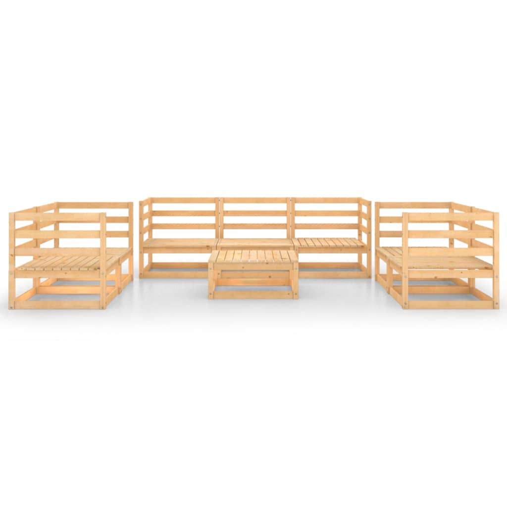 vidaXL 8 pcs conjunto lounge de jardim pinho maciço