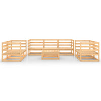vidaXL 8 pcs conjunto lounge de jardim pinho maciço