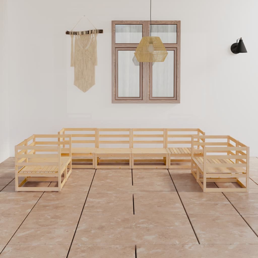 vidaXL 8 pcs conjunto lounge de jardim pinho maciço