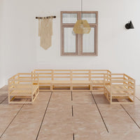 vidaXL 8 pcs conjunto lounge de jardim pinho maciço
