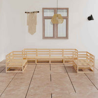 vidaXL 8 pcs conjunto lounge de jardim pinho maciço