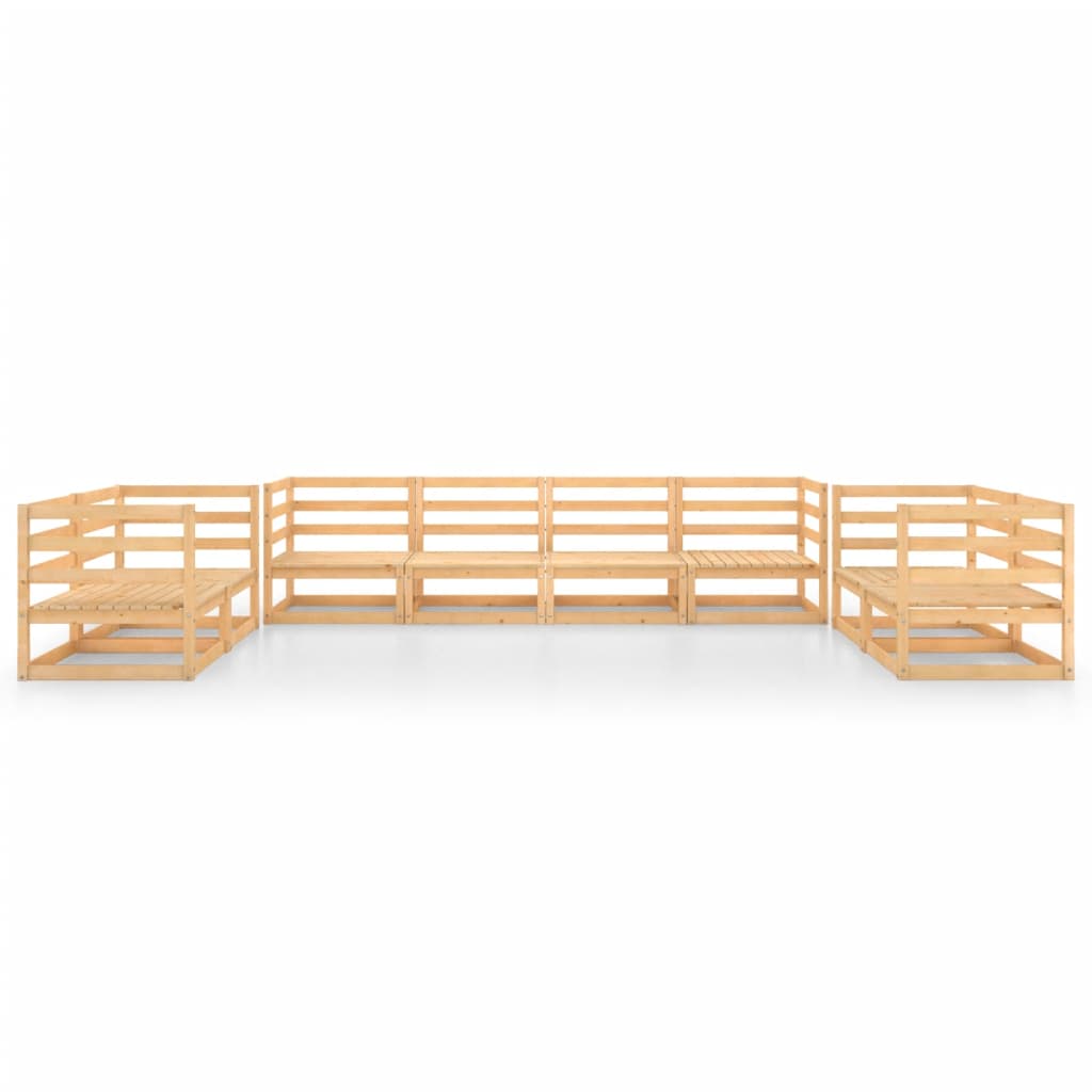 vidaXL 8 pcs conjunto lounge de jardim pinho maciço