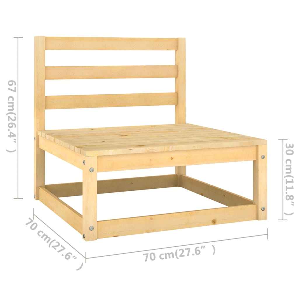 vidaXL 8 pcs conjunto lounge de jardim pinho maciço