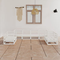 vidaXL 8 pcs conjunto lounge de jardim pinho maciço