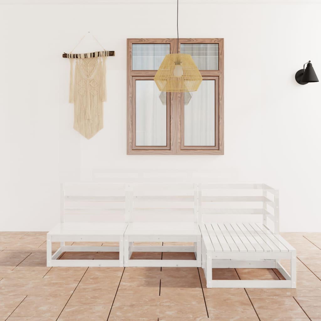 vidaXL 4 pcs conjunto lounge de jardim pinho maciço