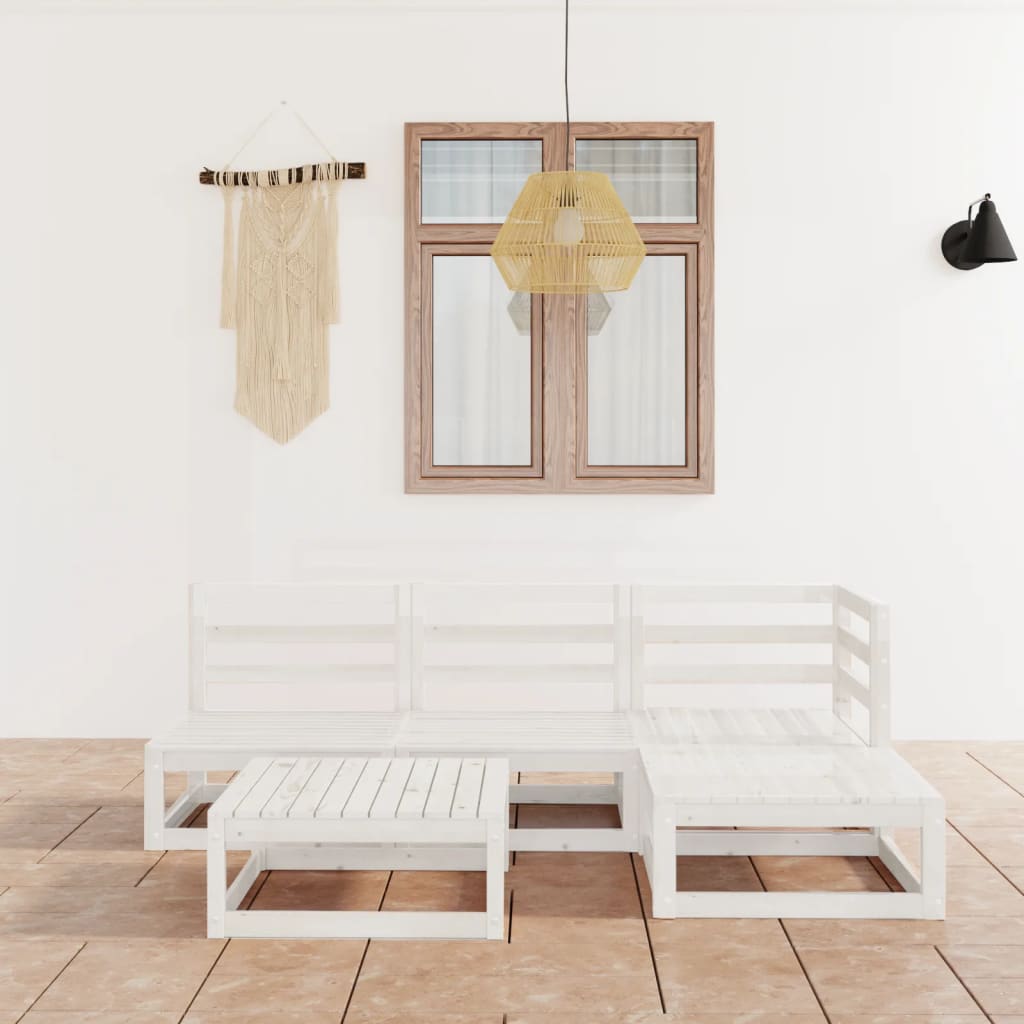 vidaXL 5 pcs conjunto lounge de jardim pinho maciço