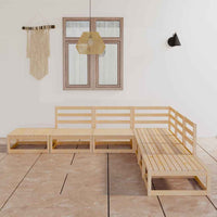 vidaXL 7 pcs conjunto lounge de jardim pinho maciço