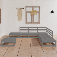 vidaXL 8 pcs conjunto lounge de jardim pinho maciço