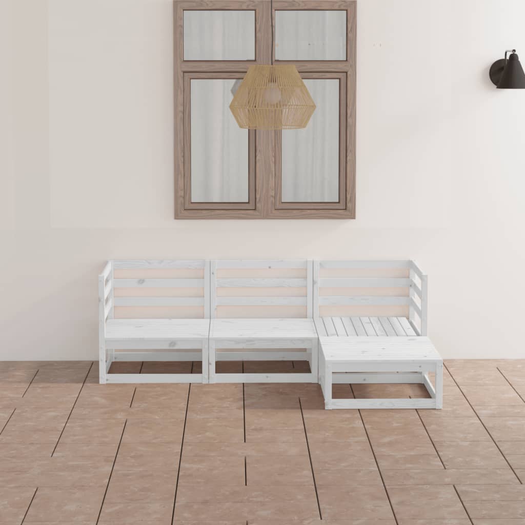 vidaXL 4 pcs conjunto lounge de jardim pinho maciço