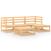 vidaXL 5 pcs conjunto lounge de jardim pinho maciço