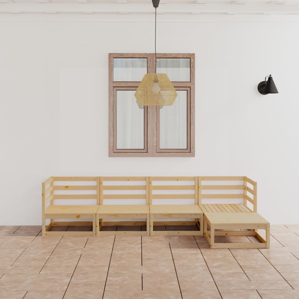 vidaXL 5 pcs conjunto lounge de jardim pinho maciço