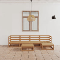 vidaXL 6 pcs conjunto lounge de jardim pinho maciço