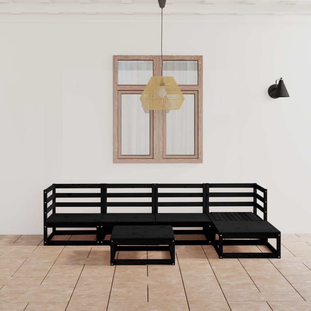 vidaXL 6 pcs conjunto lounge de jardim pinho maciço