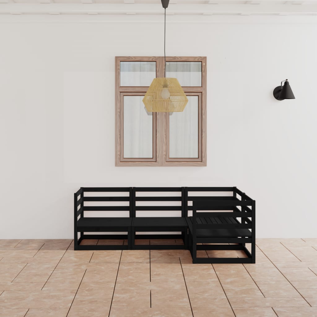 vidaXL 4 pcs conjunto lounge de jardim pinho maciço