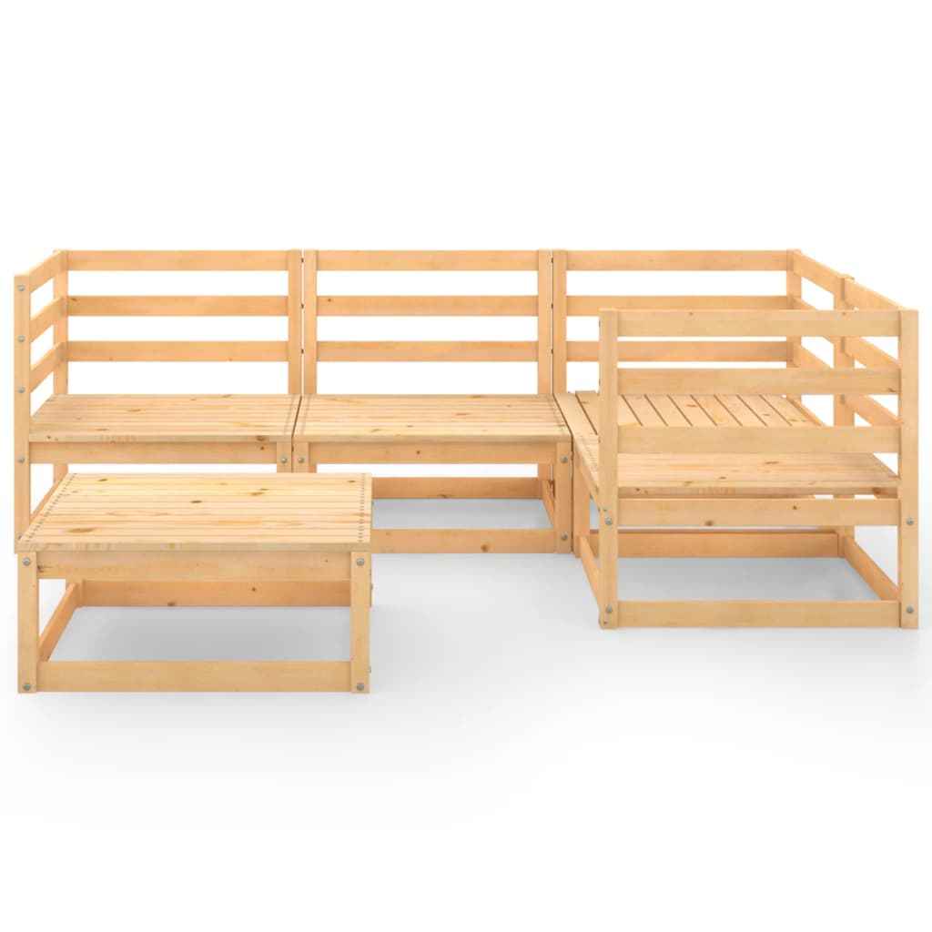 vidaXL 5 pcs conjunto lounge de jardim pinho maciço