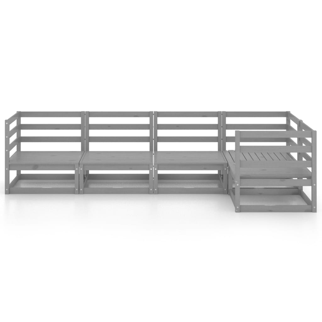 vidaXL 5 pcs conjunto lounge de jardim pinho maciço branco