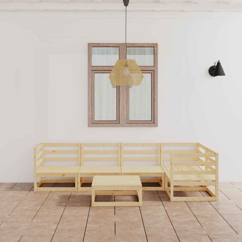 vidaXL 6 pcs conjunto lounge de jardim pinho maciço