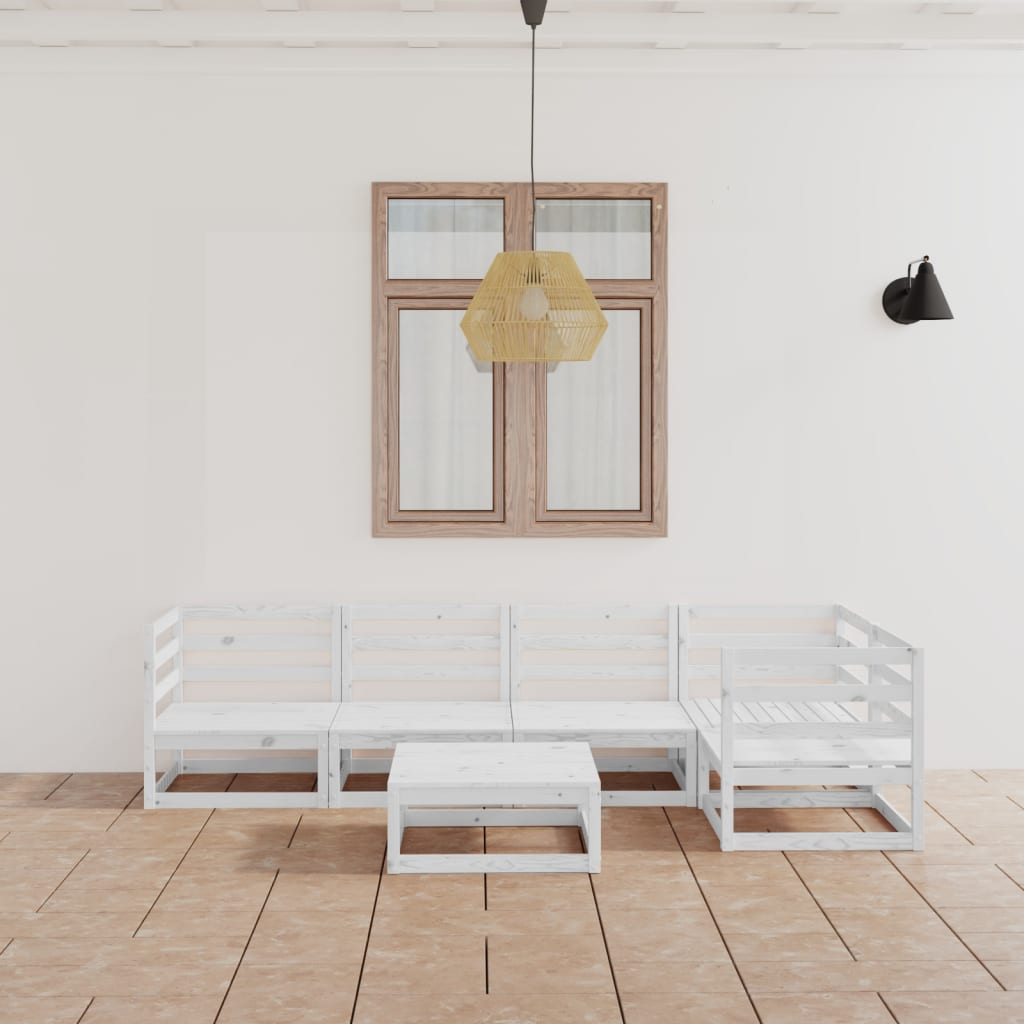 vidaXL 6 pcs conjunto lounge de jardim pinho maciço