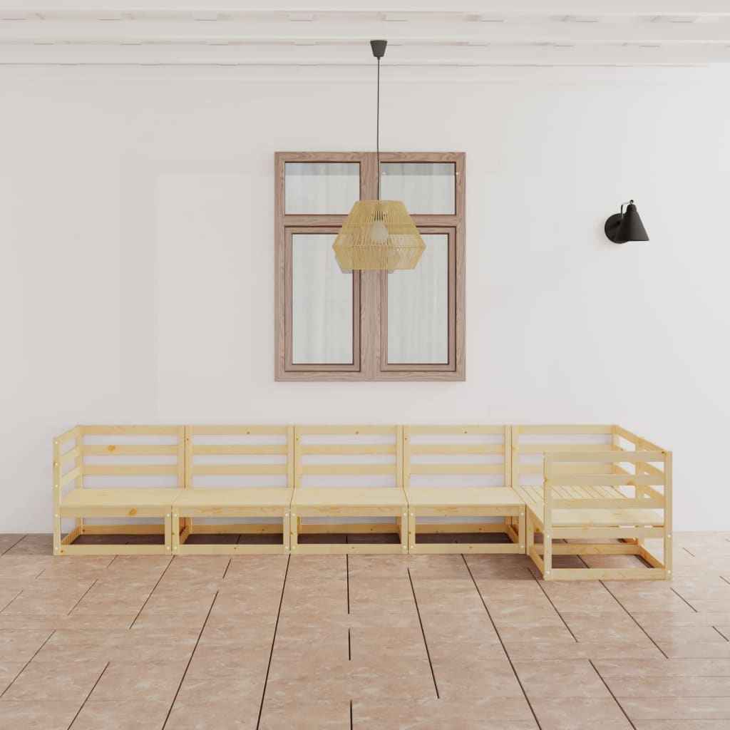 vidaXL 6 pcs conjunto lounge de jardim pinho maciço