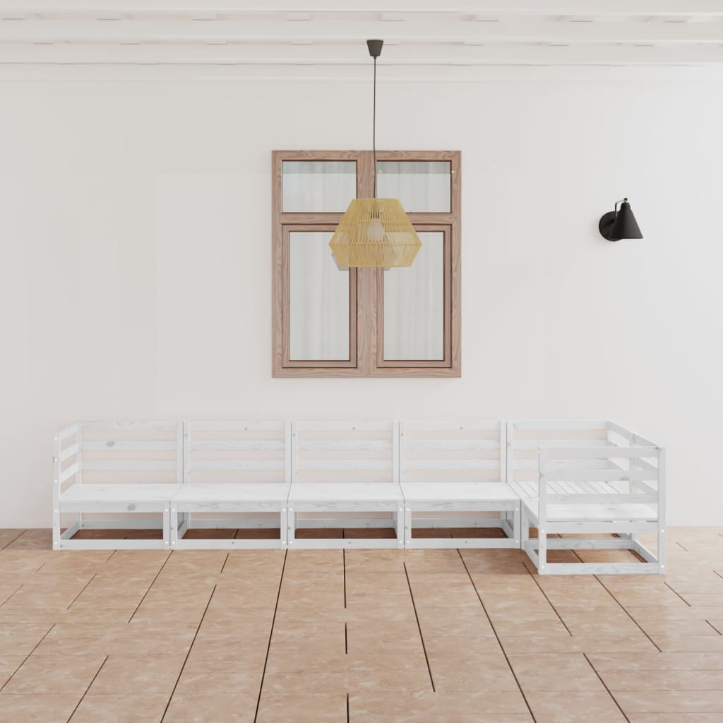 vidaXL 6 pcs conjunto lounge de jardim pinho maciço